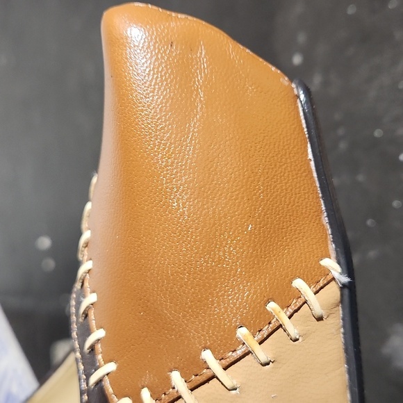 CHINESE LAUNDRY Leather Patchwork Thick Stich Detail Leather Heel 6.5M - Picture 2 of 11